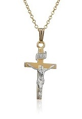 adorable small 14k gold cross necklace for babies